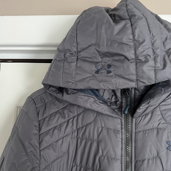UNDER ARMOUR Women's Gray ColdGear Hooded Jacket ~ Ladies Size Medium - Picture 4 of 9